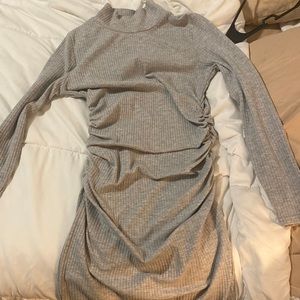 Grey tight  long turtle neck dress worn once